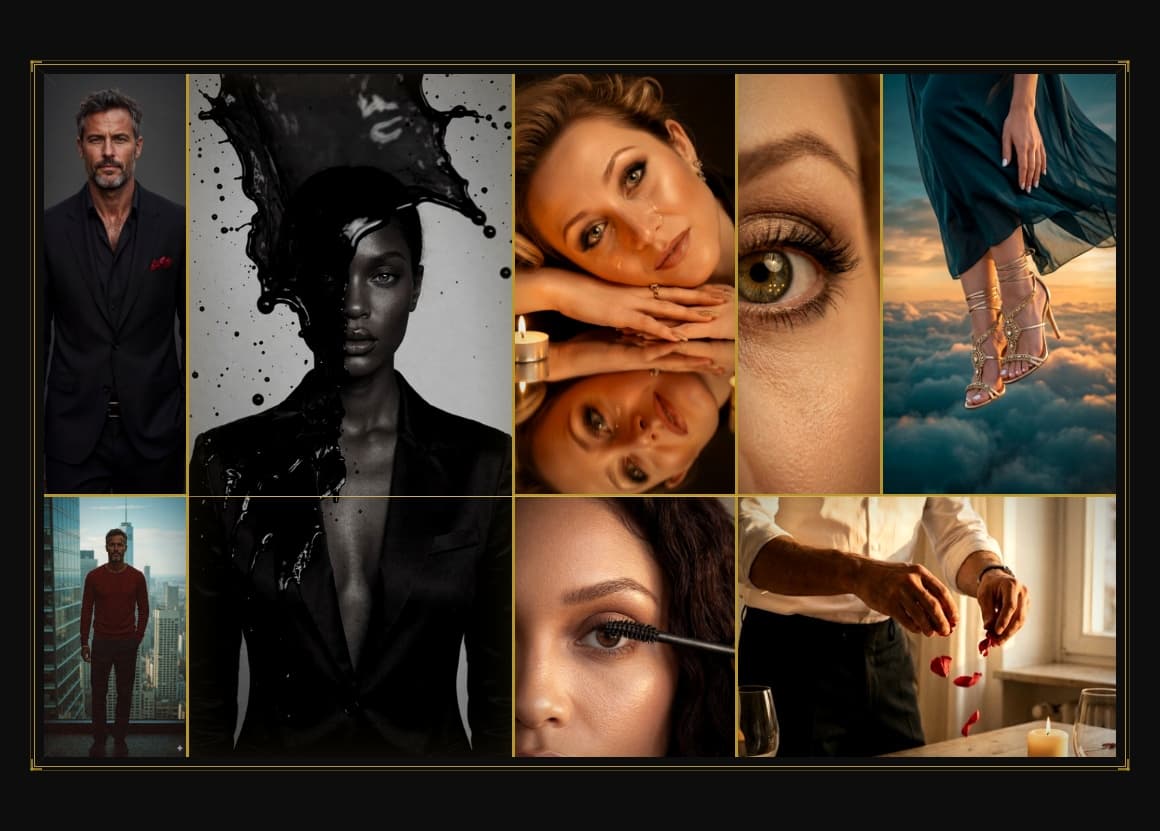 Mood Luxury Dark — avatar AI stile editoriale scuro